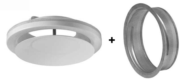 Talířový ventil + Límec (Ø125 mm)